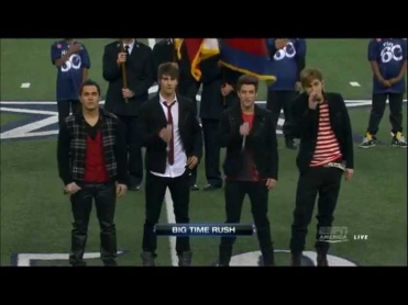 Big time rush sing the United States National Anthem