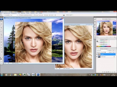 виде урок по фотошоп как наложить одно фото на другое